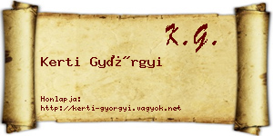 Kerti Györgyi névjegykártya